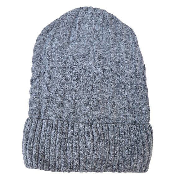 NWT Merino Wool Slouchy Beanie Hat – Gray, Warm & Stylish Winter Knit - Picture 2 of 2